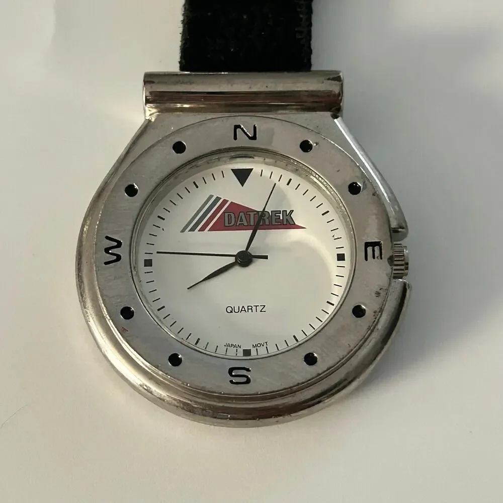 DATREK Silver-tone White Dial Quartz Key Ring Watch Working